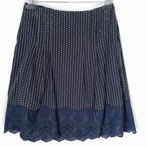 Ann Taylor Black with White Polka Dots Skirt - 4P